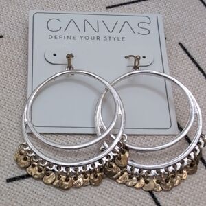 Canvas Style  Silver and Gold Hoop Earrings